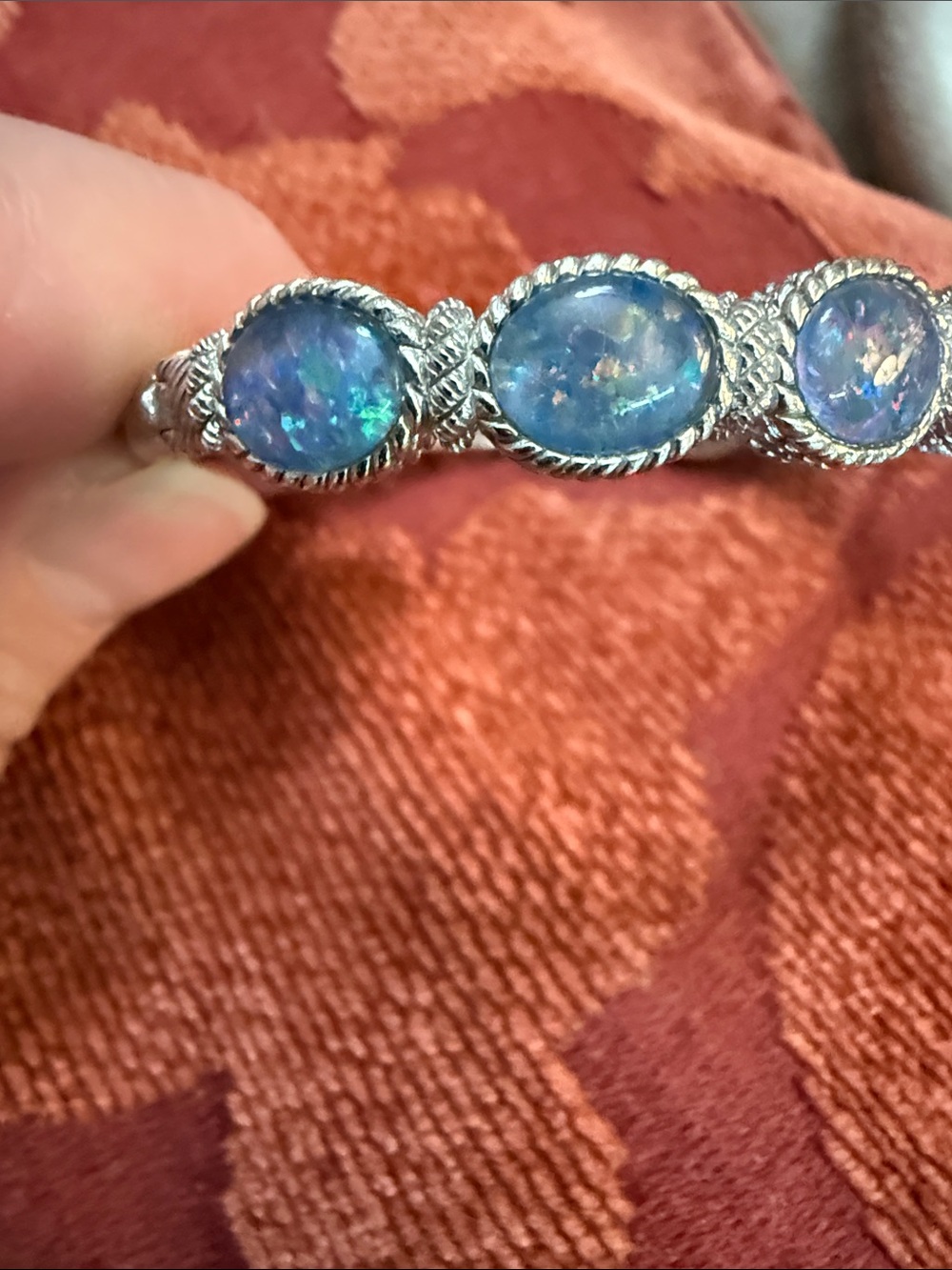Judith Ripka Sterling Silver Blue Opal Link Bracelet - Women Jewelry - Picture 6 of 10